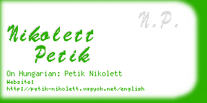 nikolett petik business card